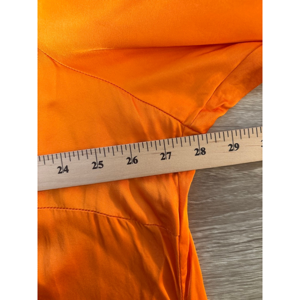 Ralph Lauren Orange Satin Shirt Dress Belted 22W - Picture 8 of 11